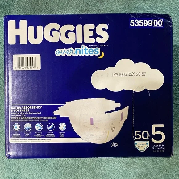 🆕 Huggies OVERNIGHT Diapers Sz 5 - Picture 3 of 3